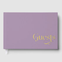 Elegant Modern Purple Wedding Foil Guest Book