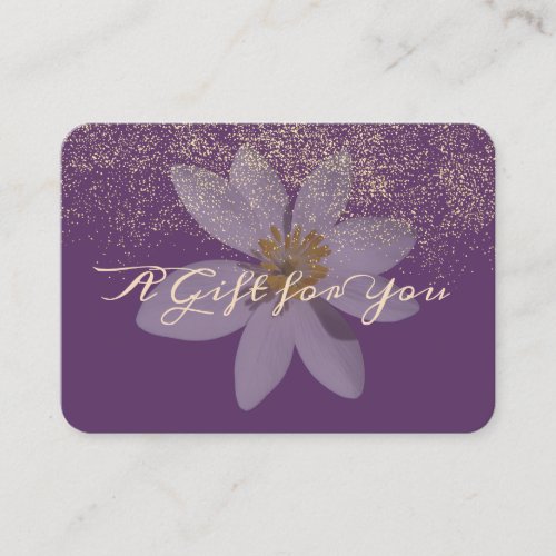 Elegant Modern PurpleWhite Daisy  Confetti Discount Card