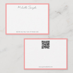Elegant Modern QR Code Typography Script Name Note Card