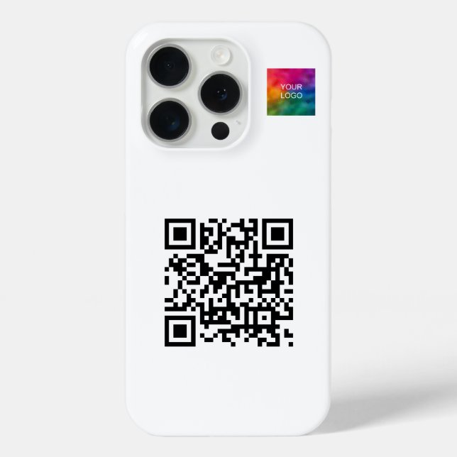Elegant Modern QR Code Upload Logo Template Case-Mate iPhone Case (Back)