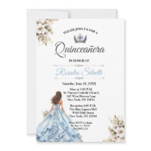 Elegant Modern Quinceanera Blue and Silver