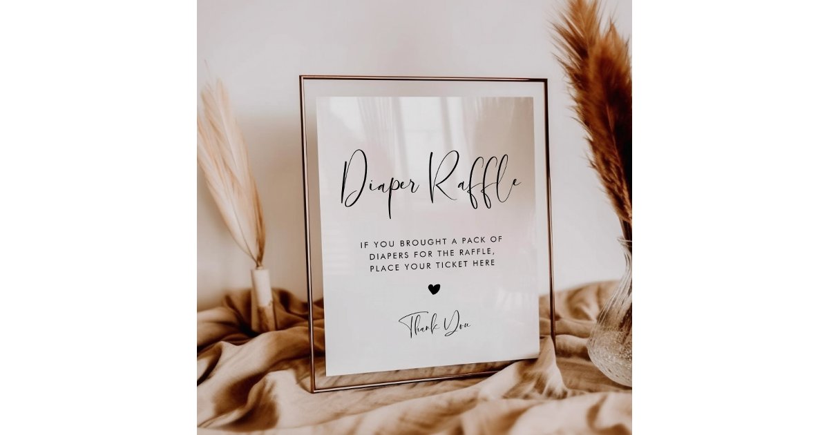 Modern Raffle Sign Elegant & Modern Raffle sign | Zazzle