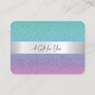 Elegant Modern Rainbow Ombre Glitter, Stripes Discount Card