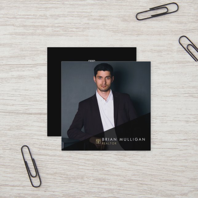 Elegant Modern Real Estate Agent Business Card  (Front/Back In Situ)