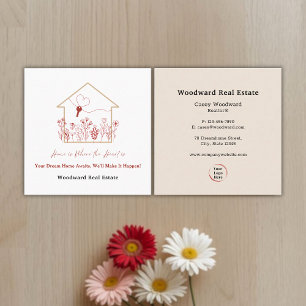 Elegant Modern Realtor Real Estate Slogan Logo  Square Business Card