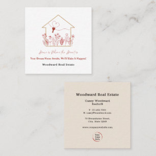 Elegant Modern Realtor Real Estate Slogan Logo Square Business Card