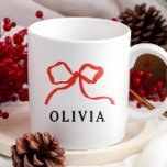 Elegant modern red bow ribbon coffee mug<br><div class="desc">Elegant modern traditional red bow ribbon simple srylish on trend Christmas Holiday favor decor gift mug.</div>