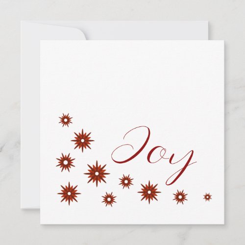 Elegant Modern Red Joy Starburst Holiday Card