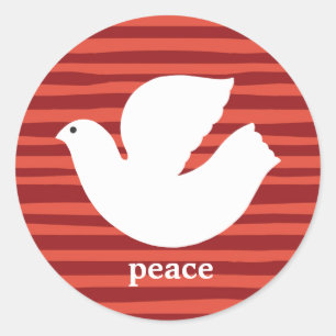 Elegant  Modern Red Peace Holiday Envelope Seal