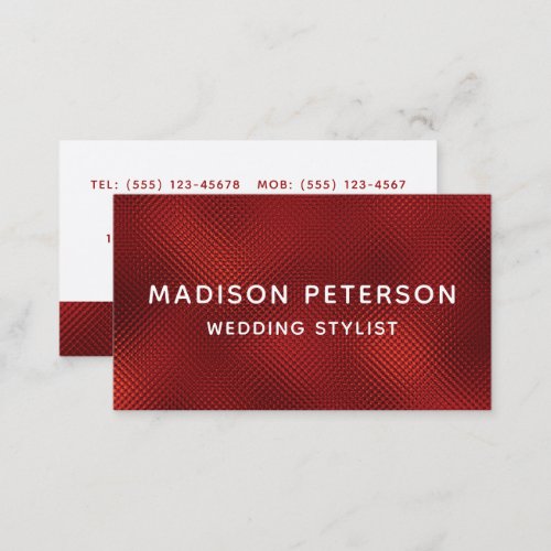 Elegant Modern Red Shimmer Girly Chic Stylish Business Card