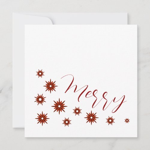 Elegant Modern Red Star Merry Christmas Holiday Card