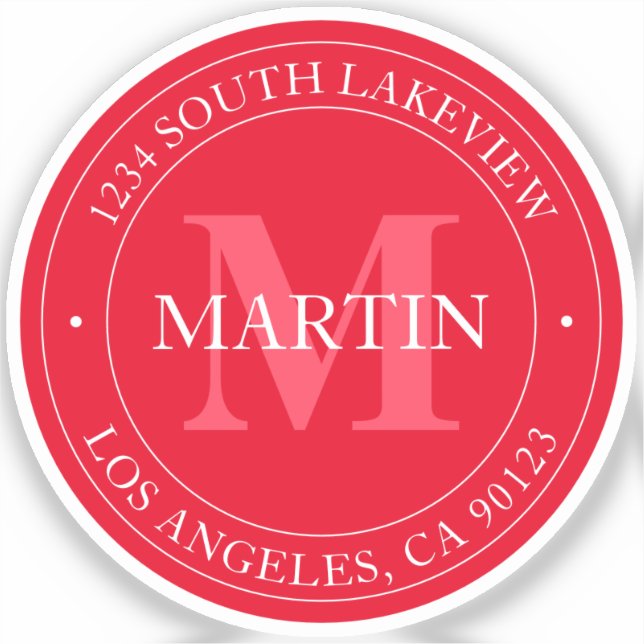 Elegant Modern Red Sticker (Front)