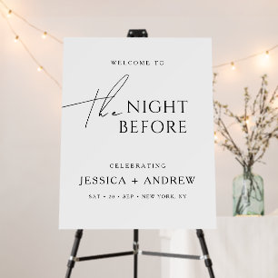 Elegant Modern Rehearsal Dinner Wedding Welcome Foam Board