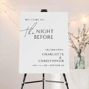 Elegant Modern Rehearsal Dinner Wedding Welcome Foam Board