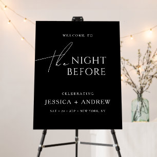 Elegant Modern Rehearsal Dinner Wedding Welcome Foam Board