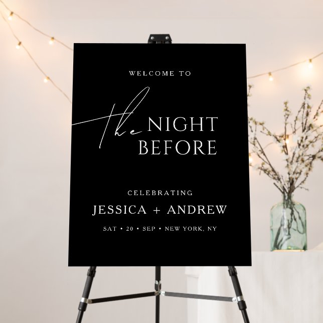 Elegant Modern Rehearsal Dinner Wedding Welcome Foam Board (In Situ (Stand))