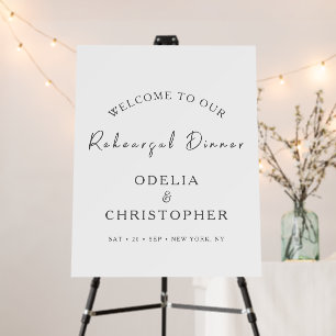 Elegant Modern Rehearsal Dinner Wedding Welcome Foam Board