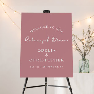 Elegant Modern Rehearsal Dinner Wedding Welcome Foam Board
