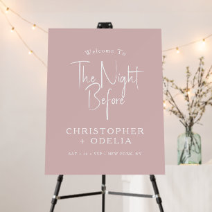 Elegant Modern Rehearsal Dinner Wedding Welcome Foam Board