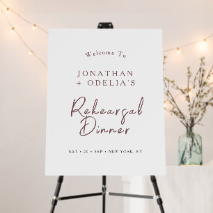 Elegant Modern Rehearsal Dinner Wedding Welcome Foam Board