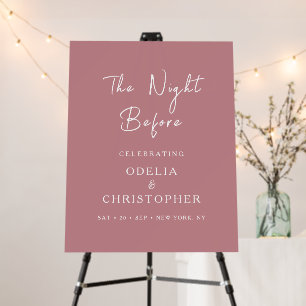 Elegant Modern Rehearsal Dinner Wedding Welcome Foam Board