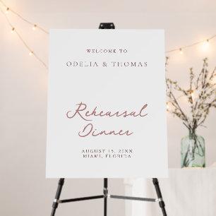 Elegant Modern Rehearsal Dinner Wedding Welcome Foam Board