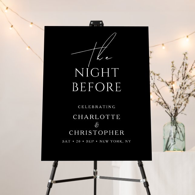 Elegant Modern Rehearsal Dinner Wedding Welcome Foam Board (In Situ (Stand))