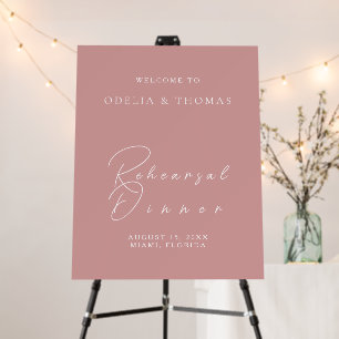 Elegant Modern Rehearsal Dinner Wedding Welcome Foam Board