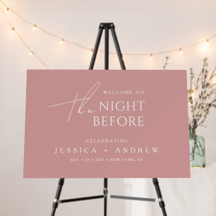 Elegant Modern Rehearsal Dinner Wedding Welcome Foam Board