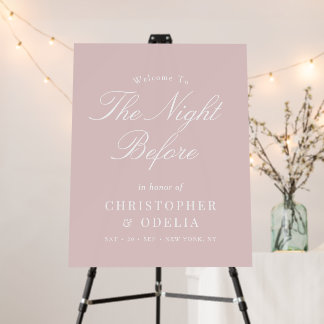 Elegant Modern Rehearsal Dinner Wedding Welcome Foam Board