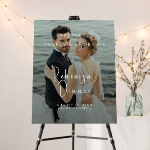 Elegant Modern Rehearsal Dinner Wedding Welcome Foam Board