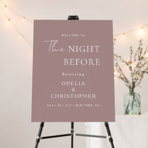 Elegant Modern Rehearsal Dinner Wedding Welcome Foam Board
