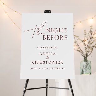 Elegant Modern Rehearsal Dinner Wedding Welcome Foam Board