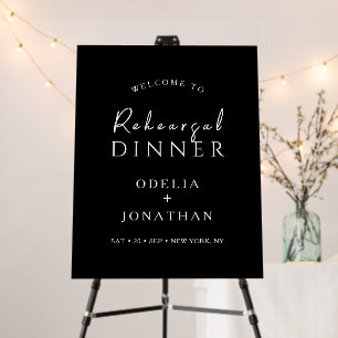 Elegant Modern Rehearsal Dinner Wedding Welcome Foam Board
