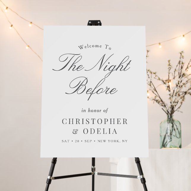 Elegant Modern Rehearsal Dinner Wedding Welcome Foam Board (In Situ (Stand))
