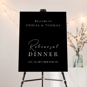 Elegant Modern Rehearsal Dinner Wedding Welcome Foam Board
