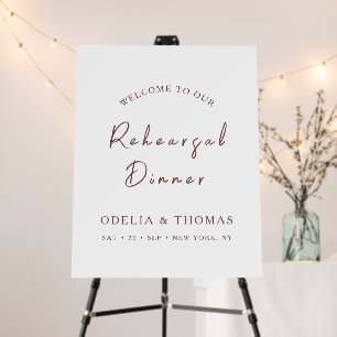 Elegant Modern Rehearsal Dinner Wedding Welcome Foam Board