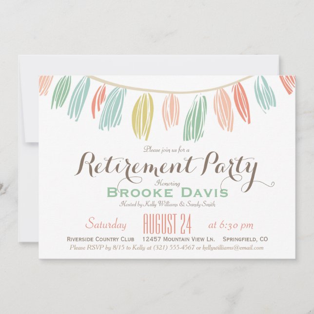 Elegant, Modern Retirement Party Invitation (Front)