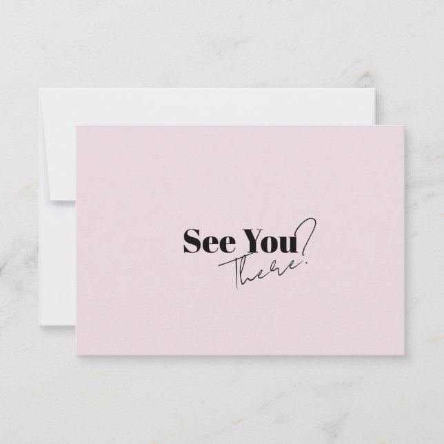 Elegant Modern Retro Minimalist Wedding RSVP Card (Front)