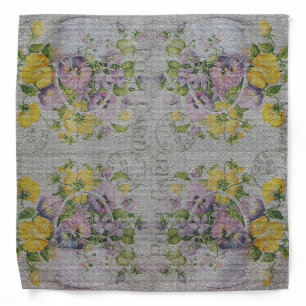 Elegant Modern Retro Vintage Flower Bandana