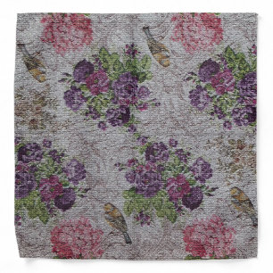 Elegant Modern Retro Vintage Flower Bandana