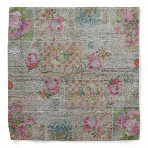 Elegant Modern Retro Vintage Flower Bandana