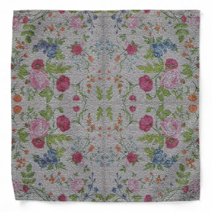 Elegant Modern Retro Vintage Flower Bandana