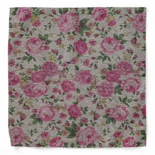 Elegant Modern Retro Vintage Flower Bandana