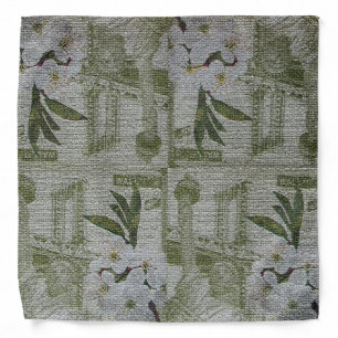Elegant Modern Retro Vintage Flower Bandana