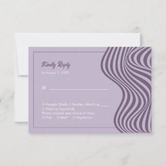Elegant Modern Retro Wedding Flowing Wave Pattern RSVP Card