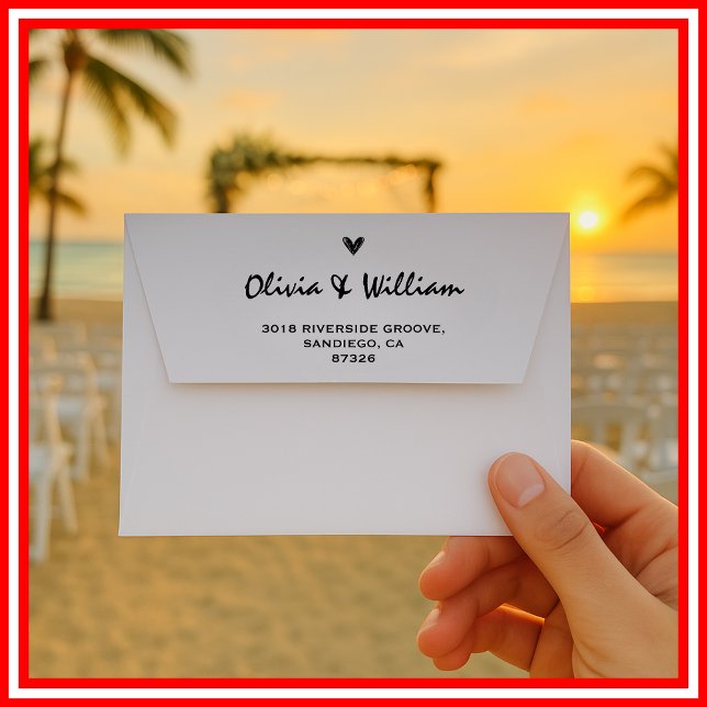 Elegant Modern Return Address Minimalist Wedding Envelope (Creator Uploaded)