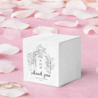 Elegant Modern Roman Minimalist Wedding Favor Box