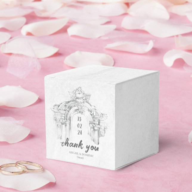 Elegant Modern Roman Minimalist Wedding Favor Box (Wedding)