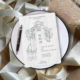 Elegant Modern Roman Minimalist Wedding Invitation